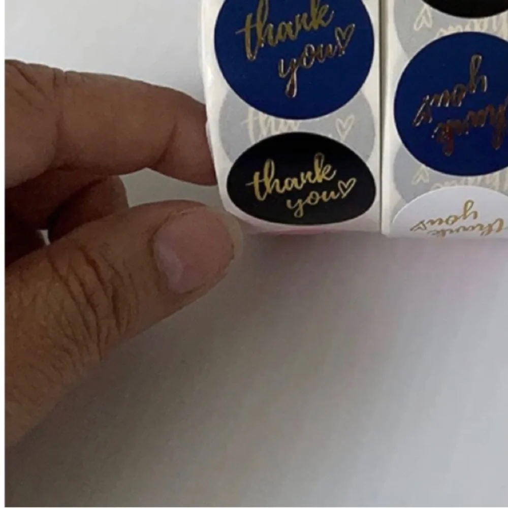 2 rolls Stickers “Thank you” (500 stickers each) in different colors